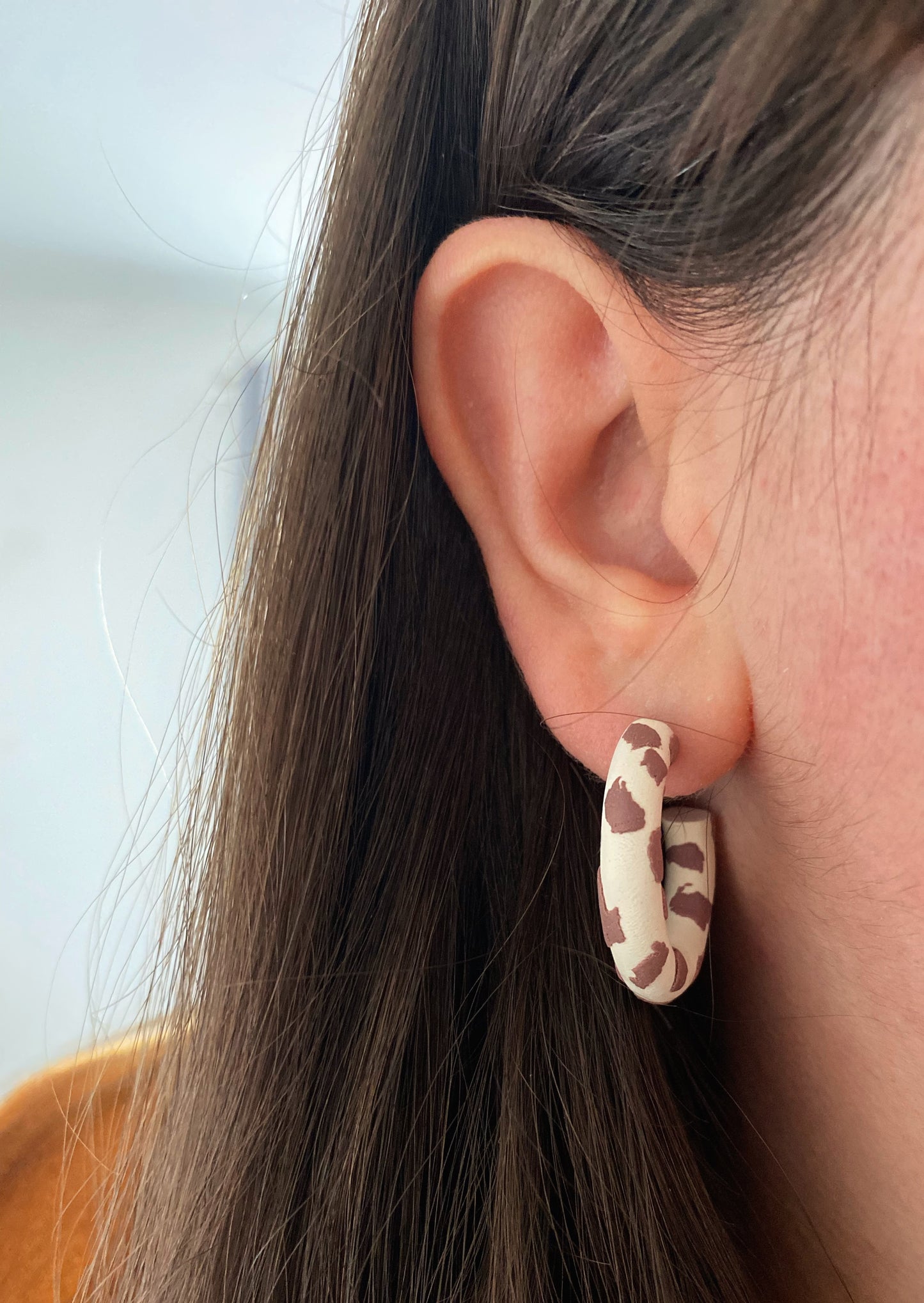 Cow Print Hoops