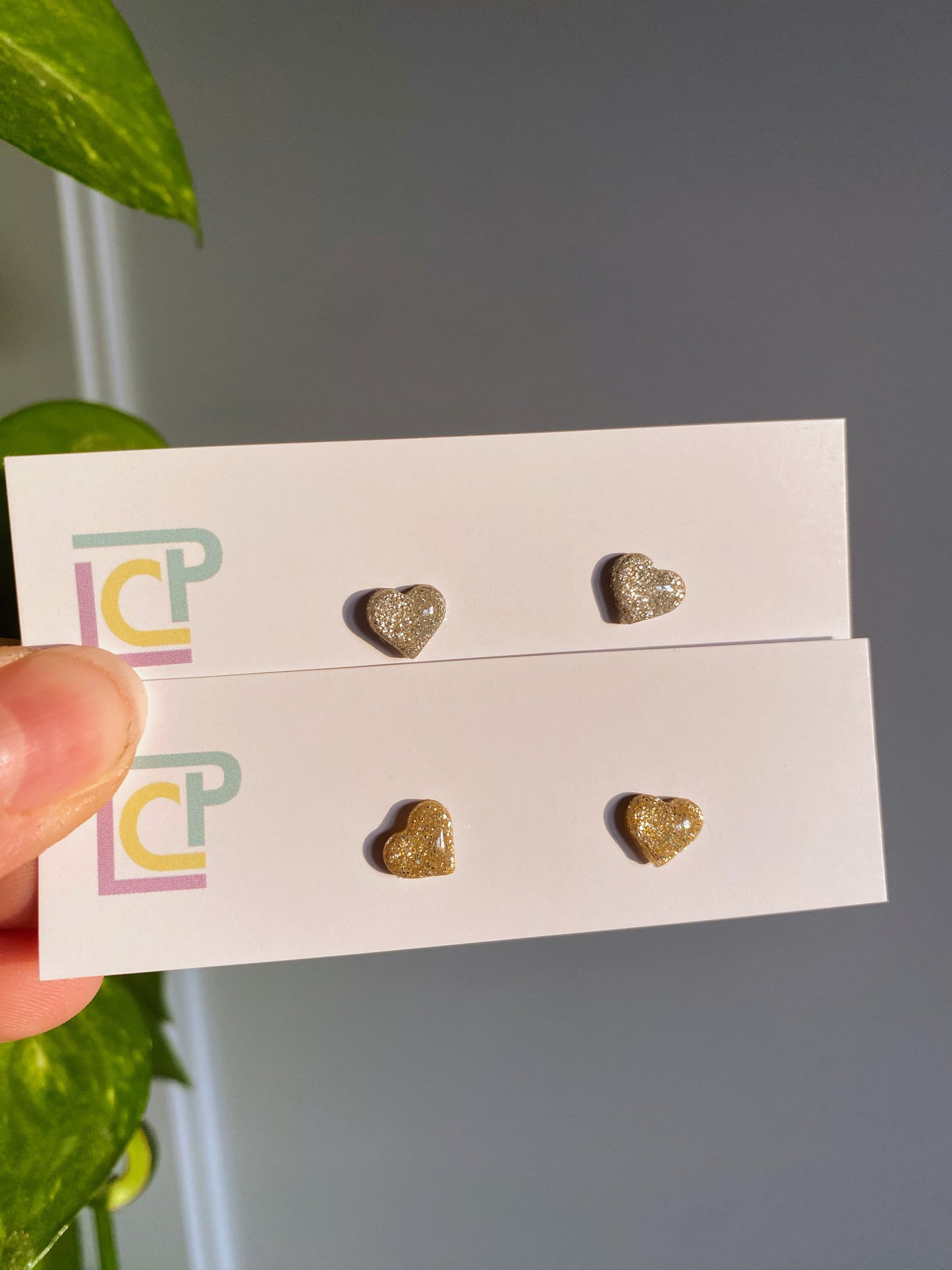 Tiny Sparkle Heart Studs