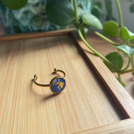 Blue And Gold Foil Ring