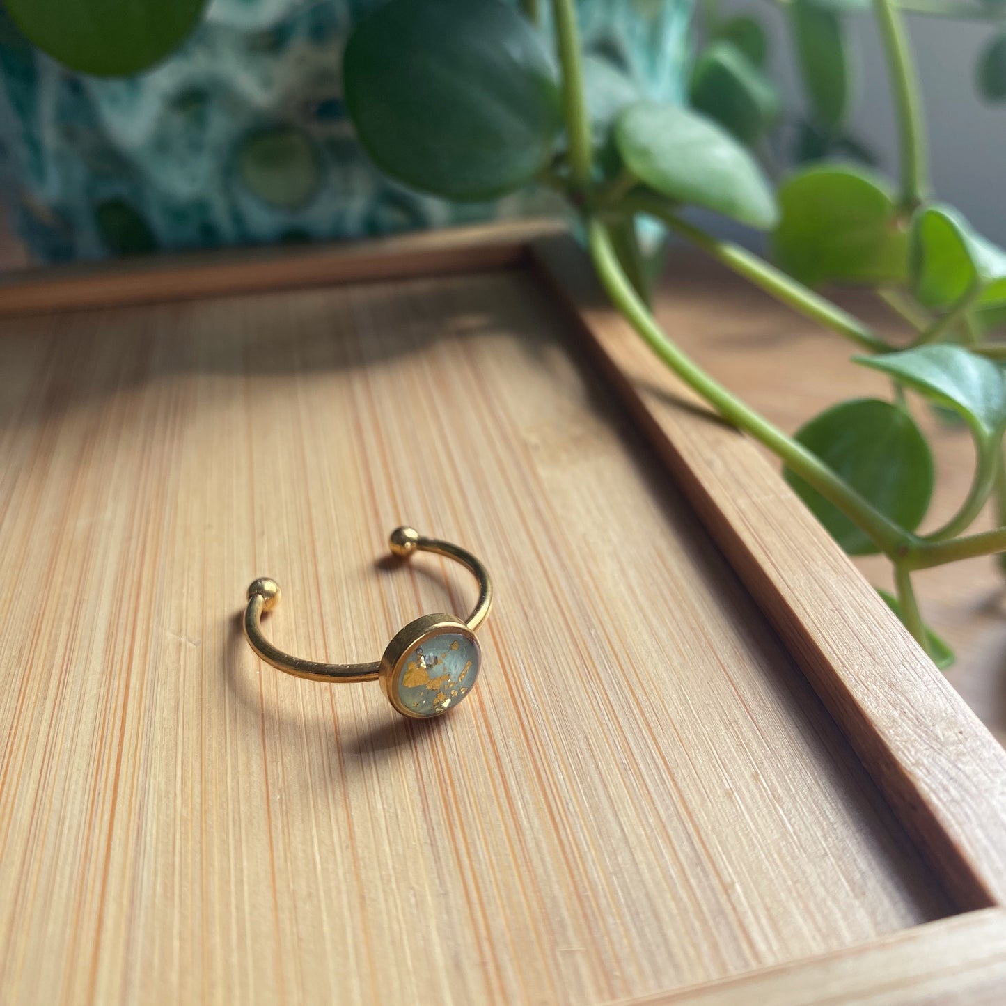 Green And Gold Foil Ring