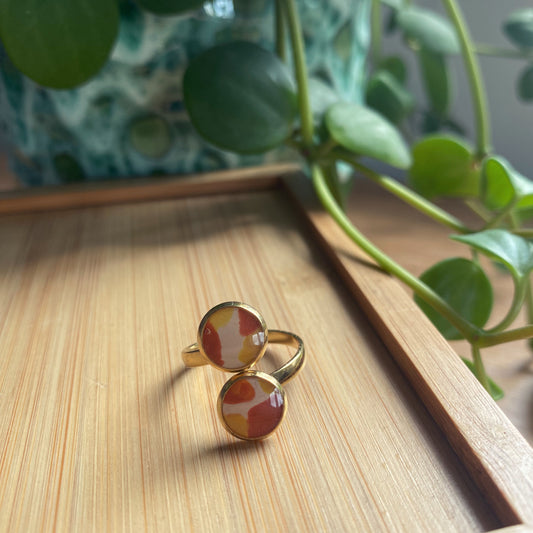 Orange And Yellow Terrazzo Double Ring
