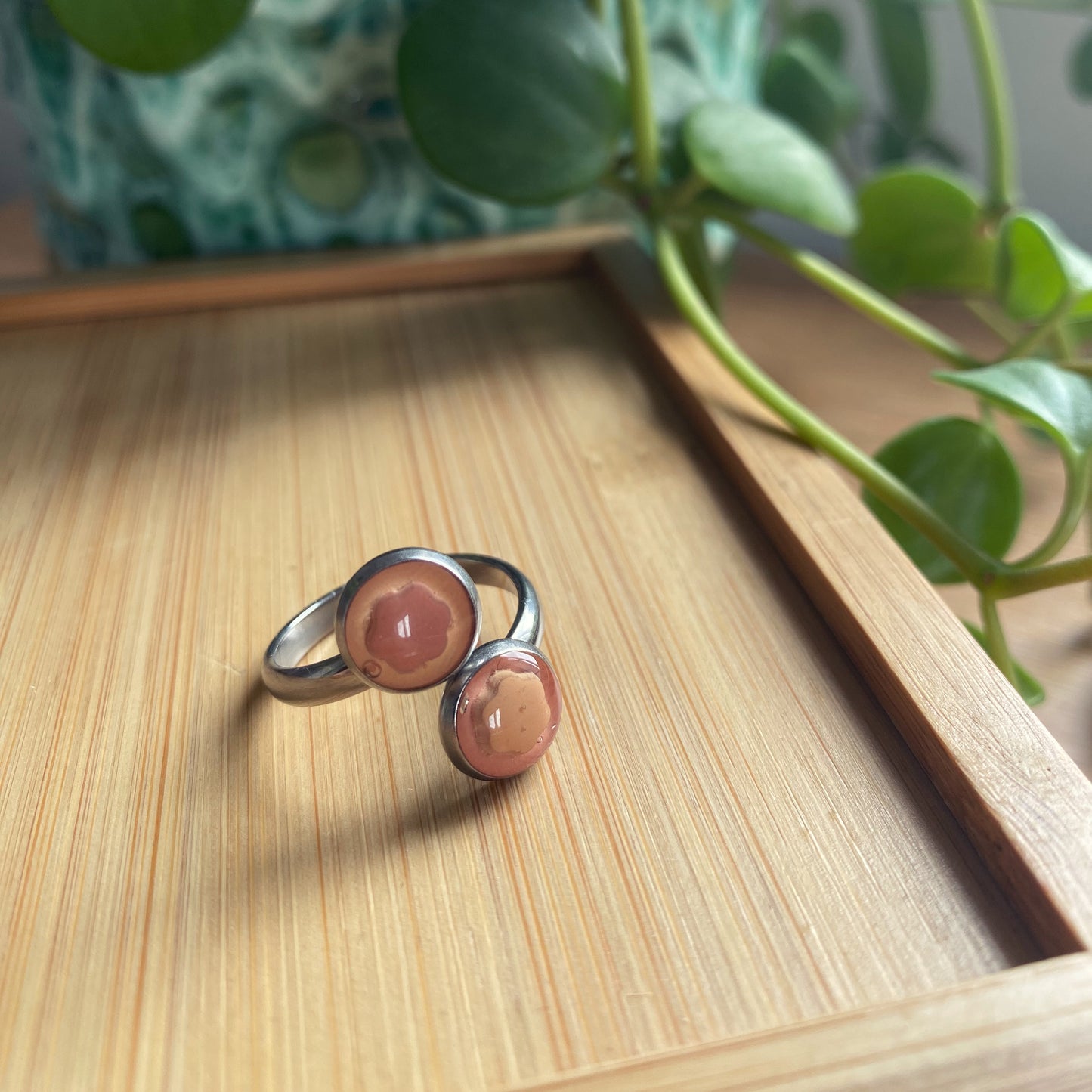 Orange Flower Double Ring