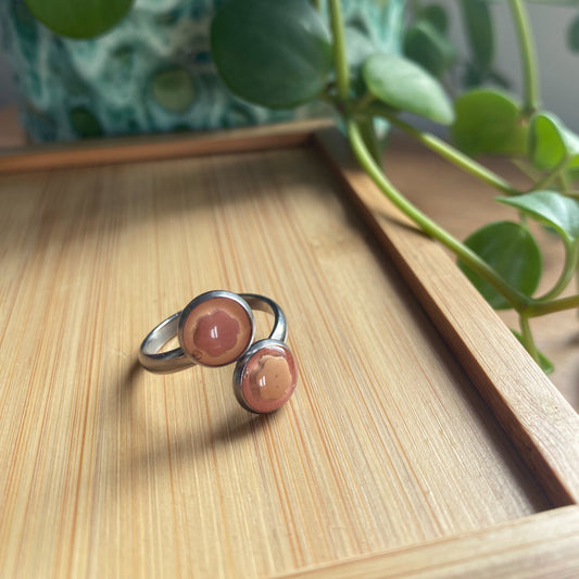 Orange Flower Double Ring