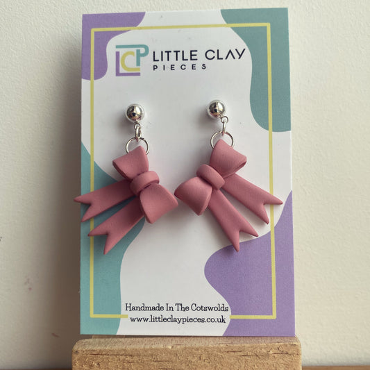 Soft Statement Bow Ball Post Earrings