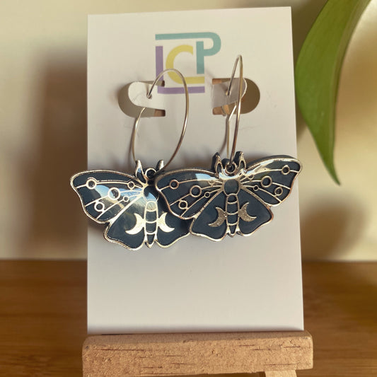 Blue Butterfly Large Hoops