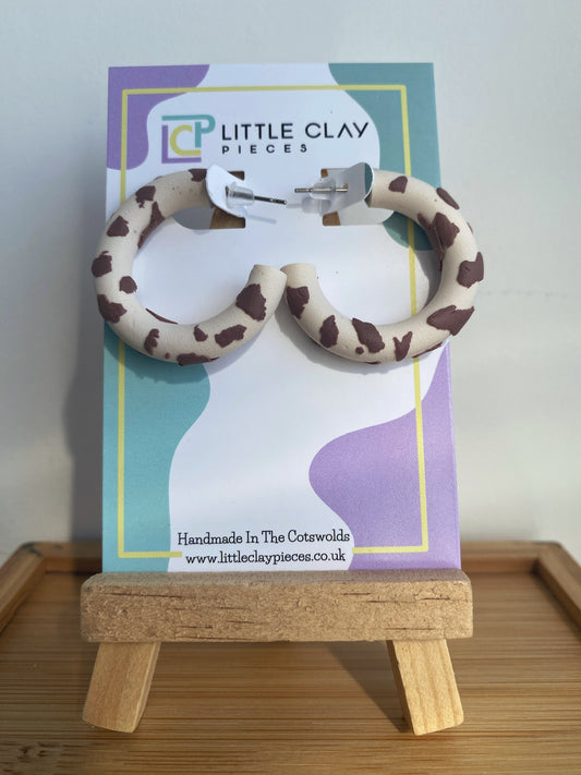 Cow Print Hoops