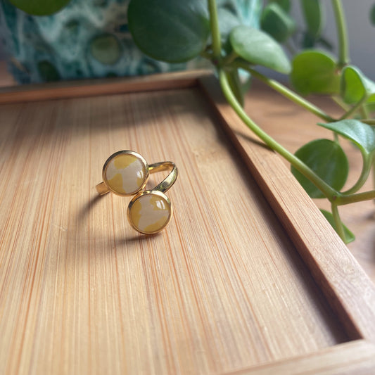 Yellow Terrazzo Double Ring