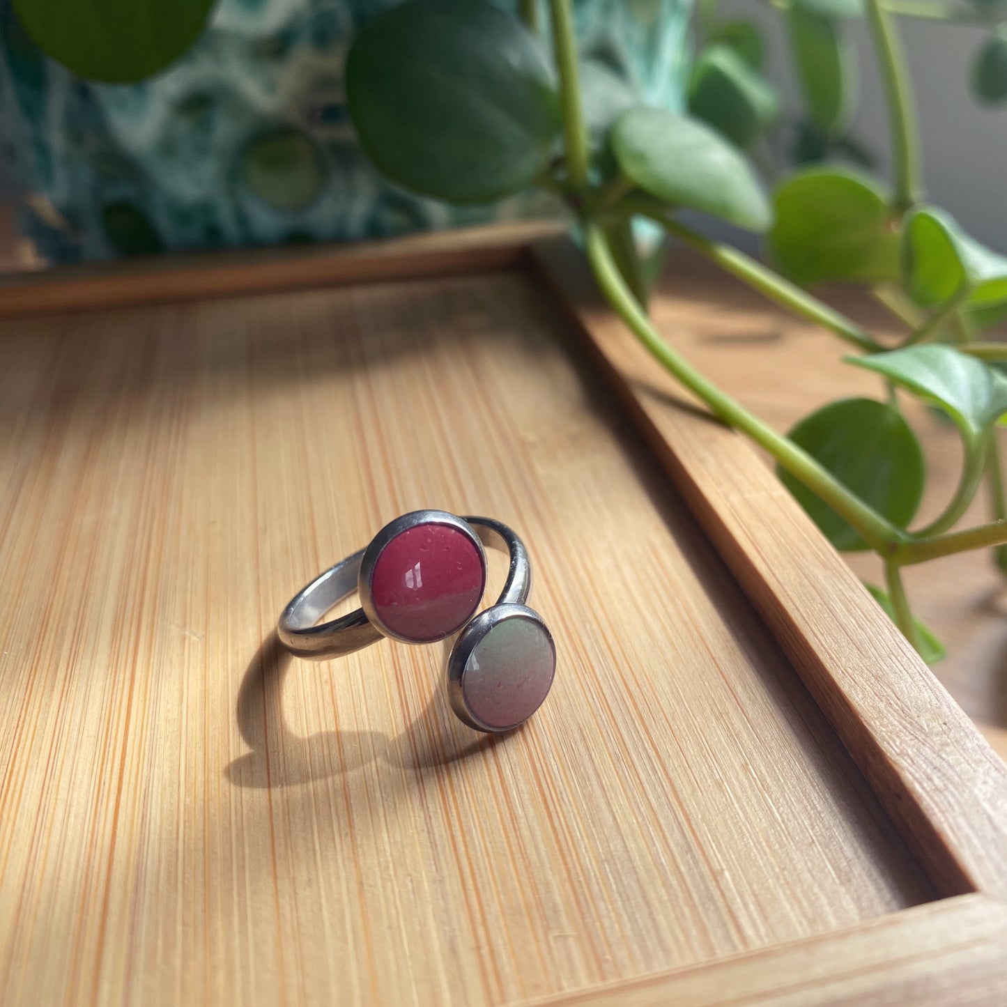 Pink Ombre Double Ring
