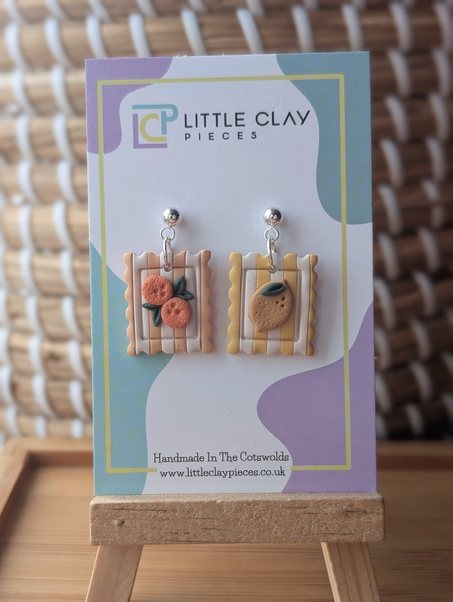 Fruit Stamp Ball Post Earrings