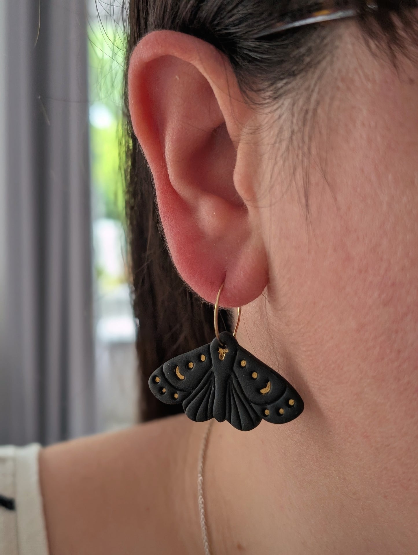 Mystical Moth Mini Hoops