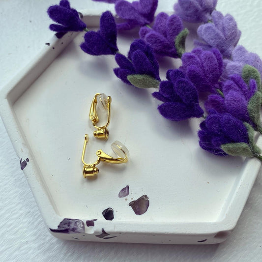 CLIP ON Gold Plated Adapter for Stud Post Earrings