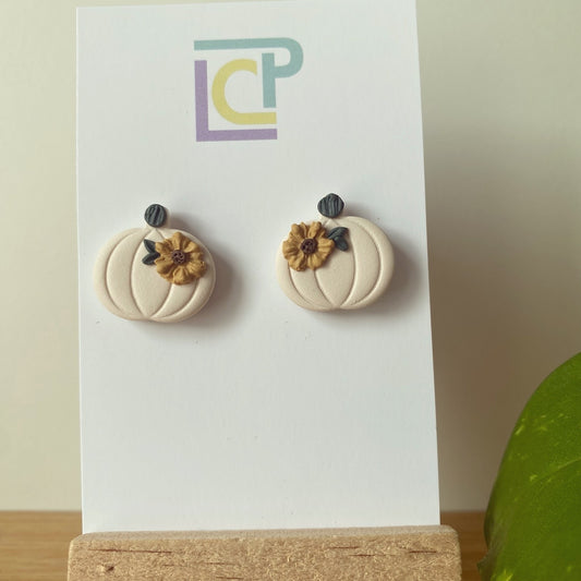 Floral Pumpkin Studs