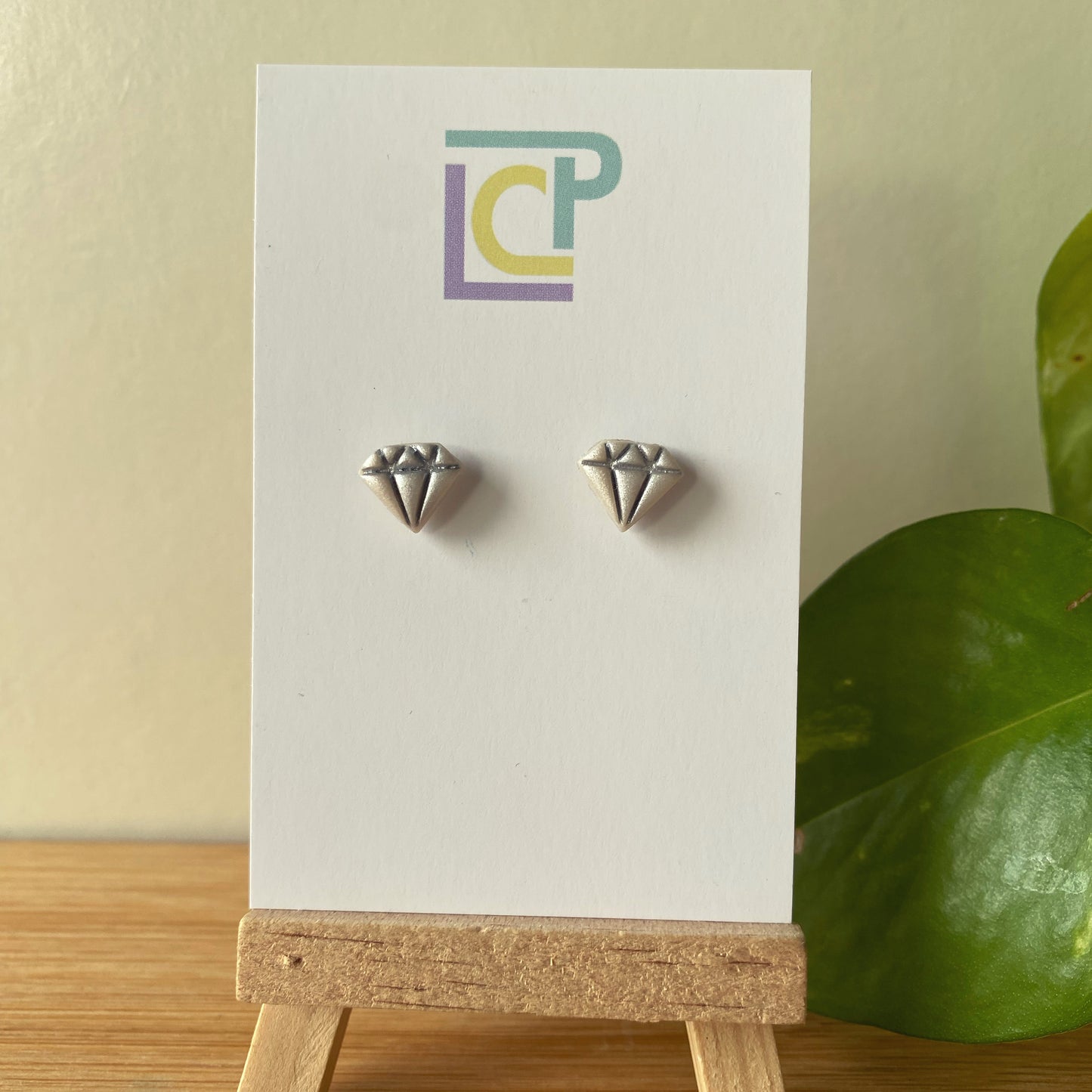 Silver Diamond Studs