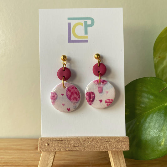 Hot Air Balloon Ball Post Earrings