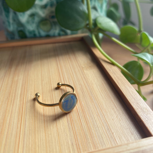 Blue Swirl Ring