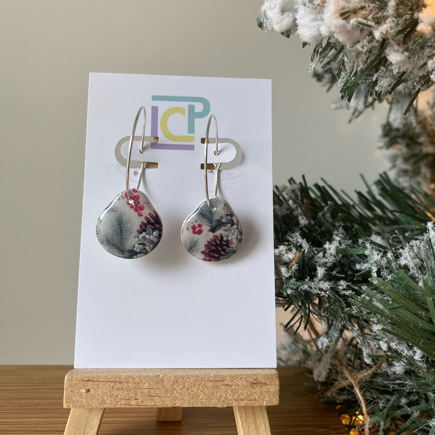 Pine Tree Bauble Hoops