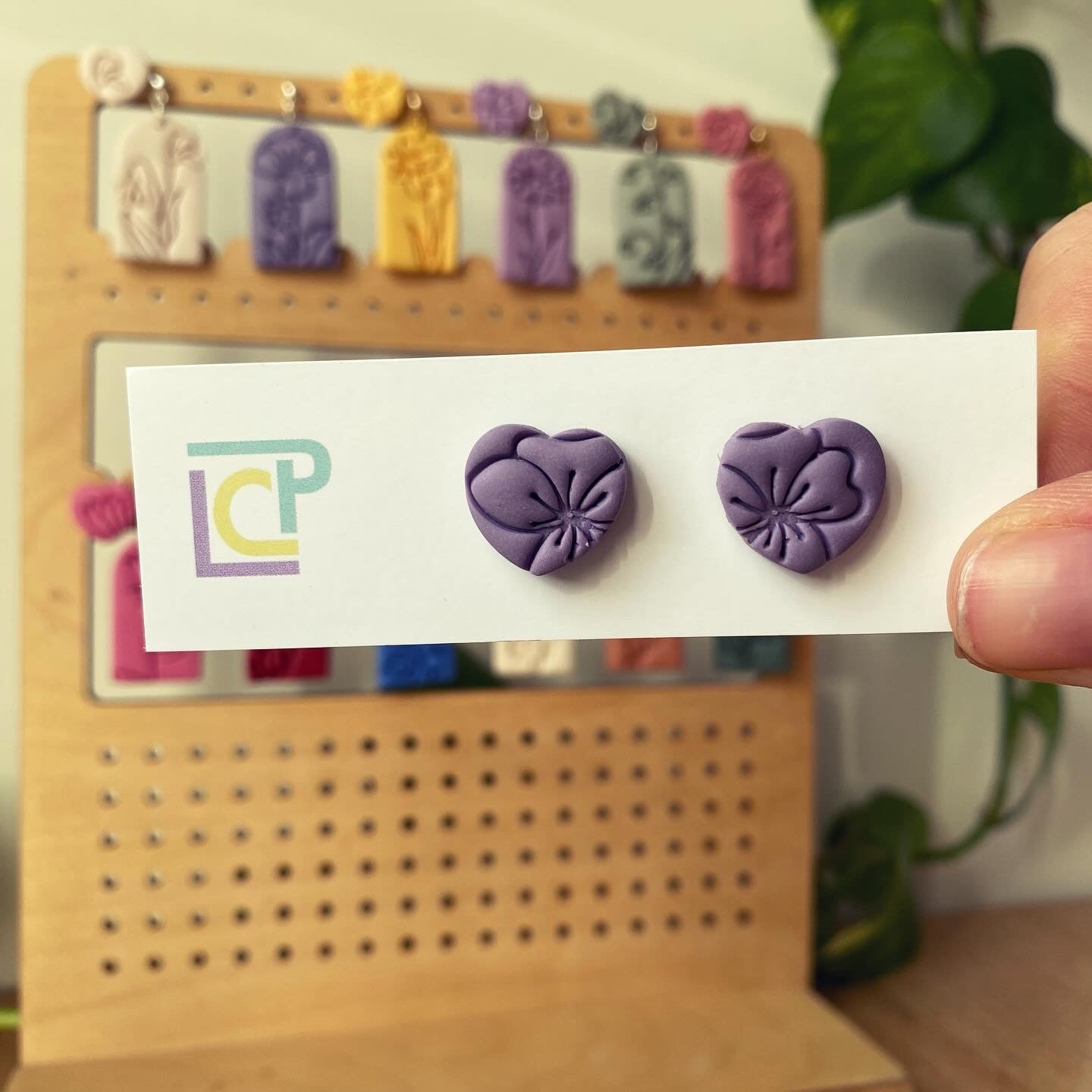 Violet Birth Flower Studs (February)