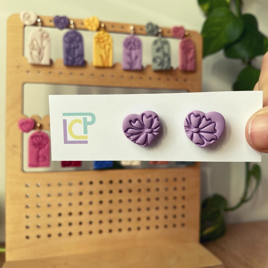 Cosmos Birth Flower Studs (October)