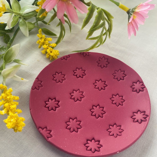 Pink Flower Circle Tray