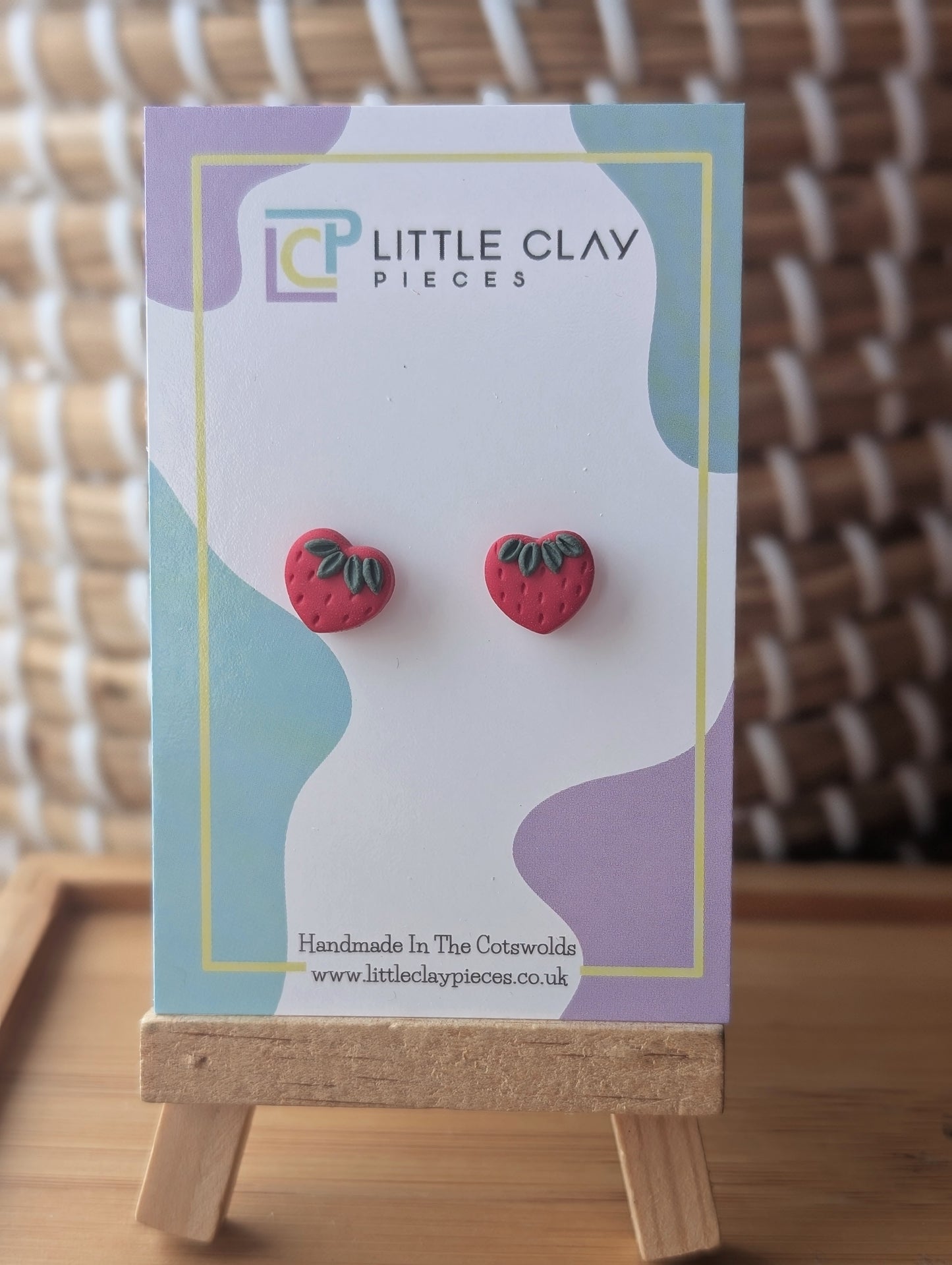 Strawberry Heart Studs