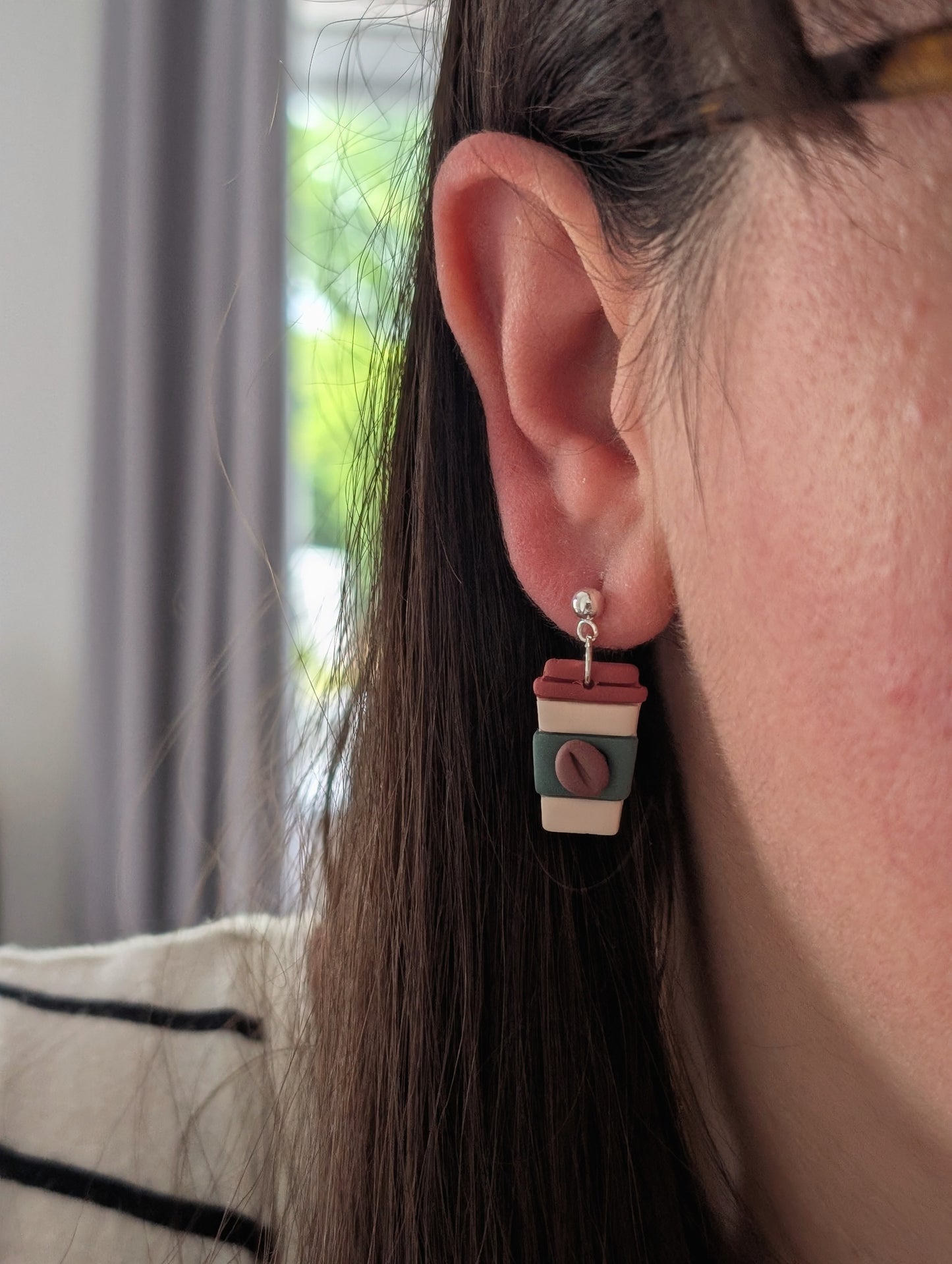 Cosy Coffee Mug Ball Post Earrings