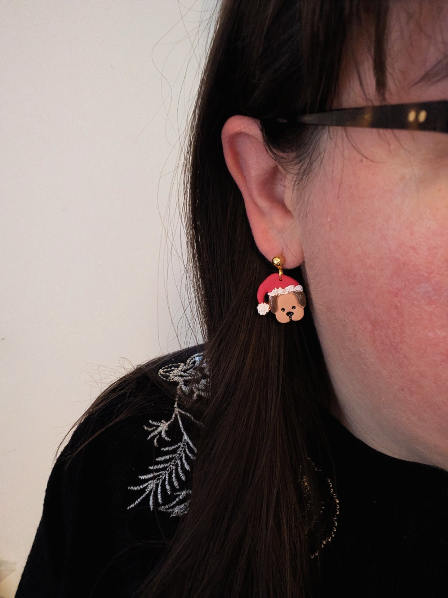 Santa Paws Ball Post Earrings