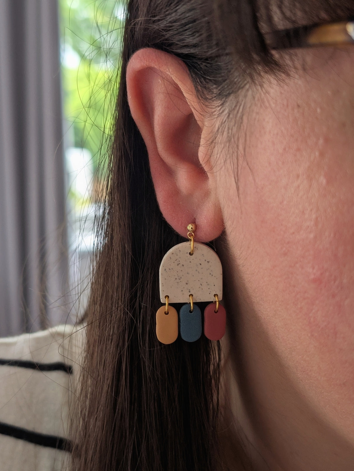 Trio Drop Ball Post Earrings
