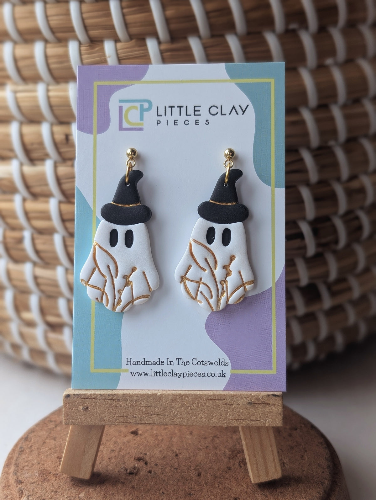 Witch Ghost Ball Post Earrings