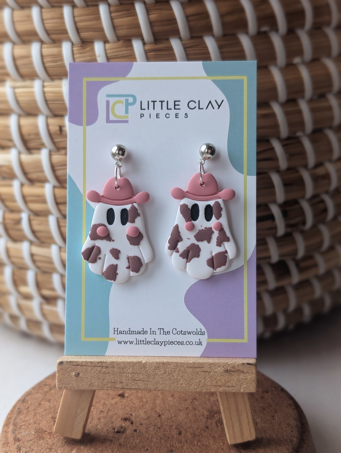 Cowboy Ghost Ball Post Earrings