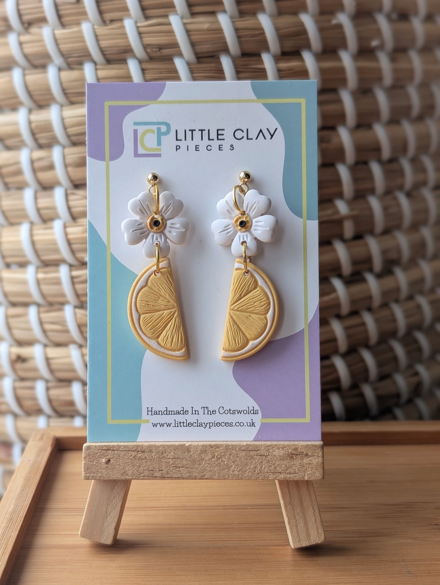 Lemon Daisy Ball Post Earrings