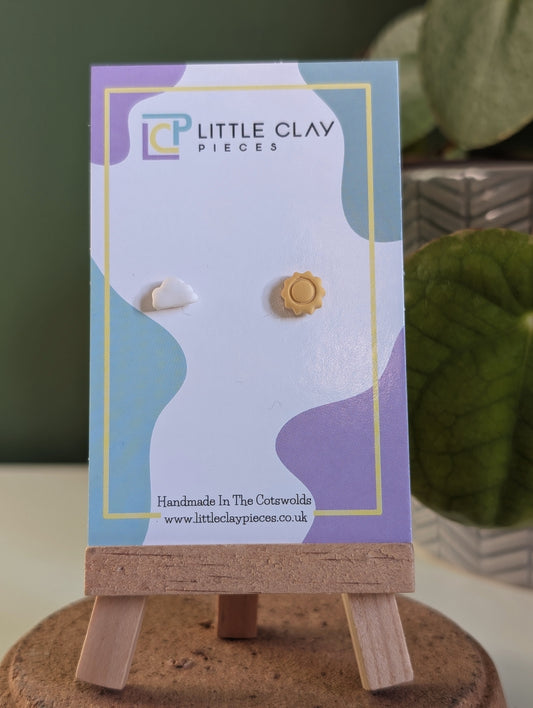 Sun and Cloud Mini Studs
