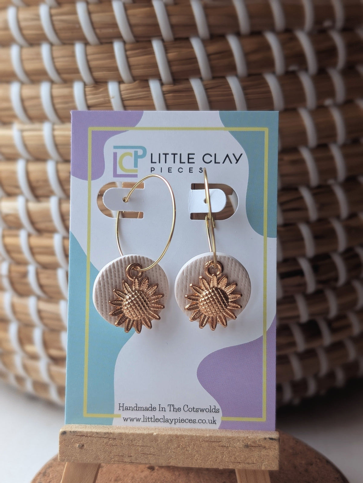 Sunflower Circle Large Hoops