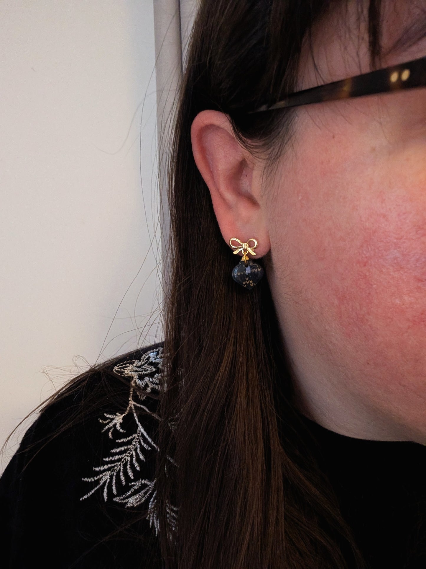 Navy and Gold Bow Baubles