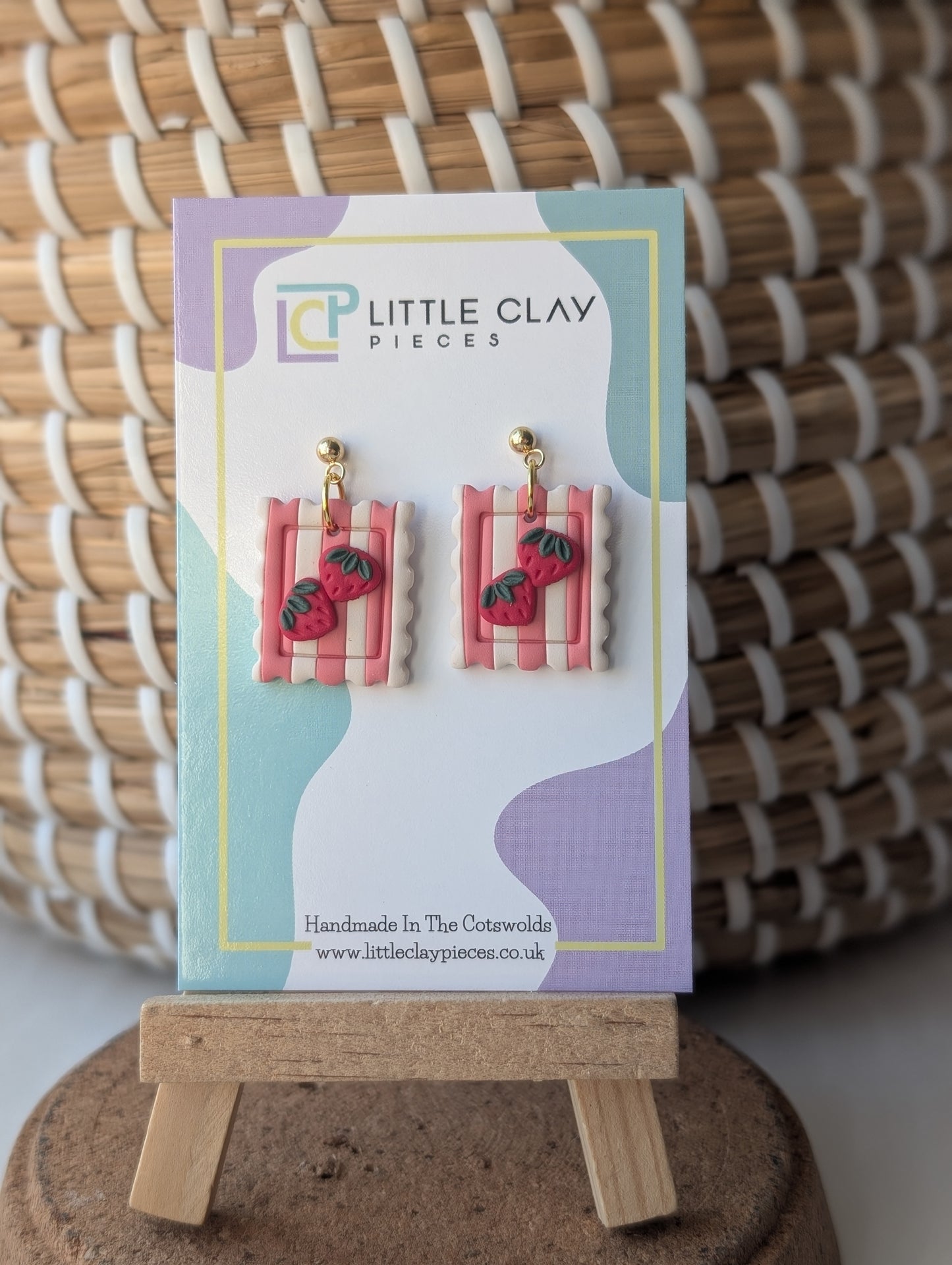 Fruit Stamp Ball Post Earrings