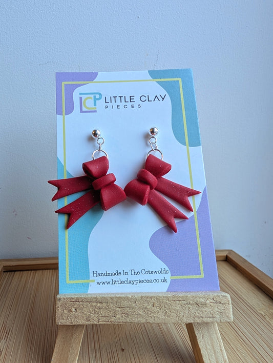 Red Glitter Christmas Bows