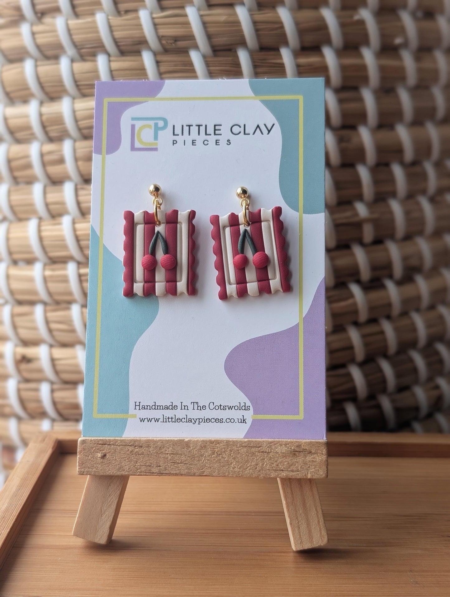 Fruit Stamp Ball Post Earrings