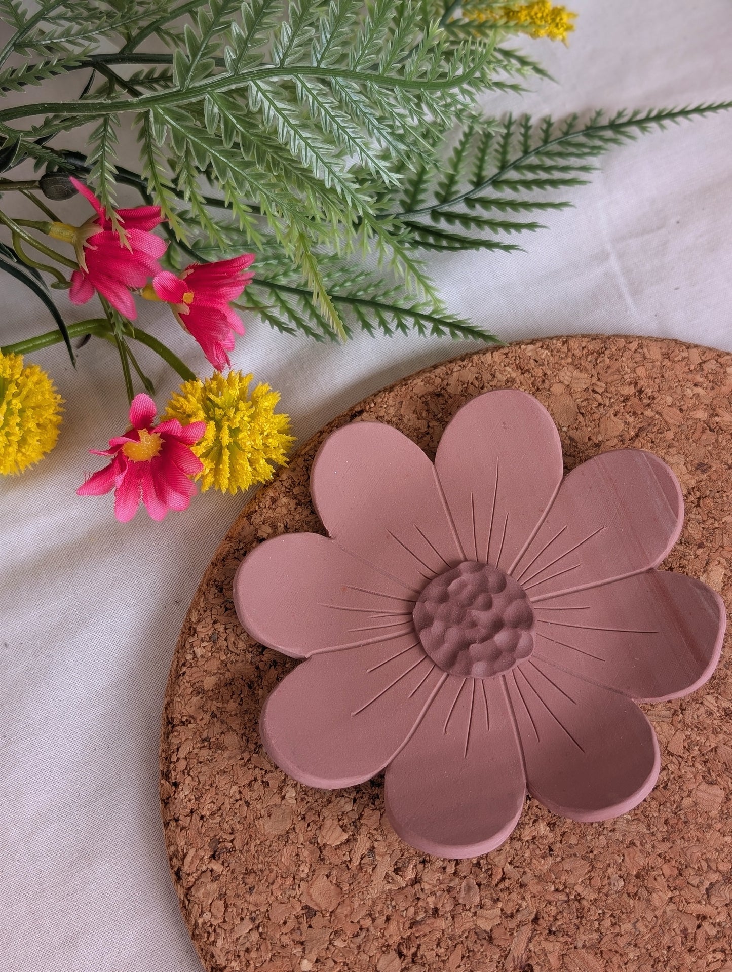 Pink Flower Trinket Tray