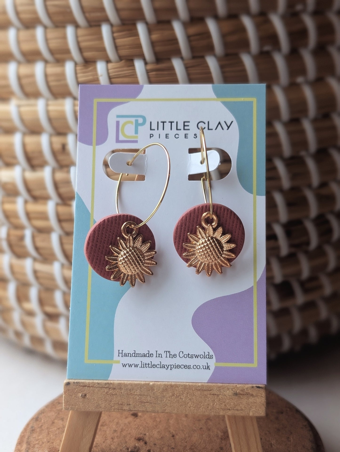 Sunflower Circle Large Hoops