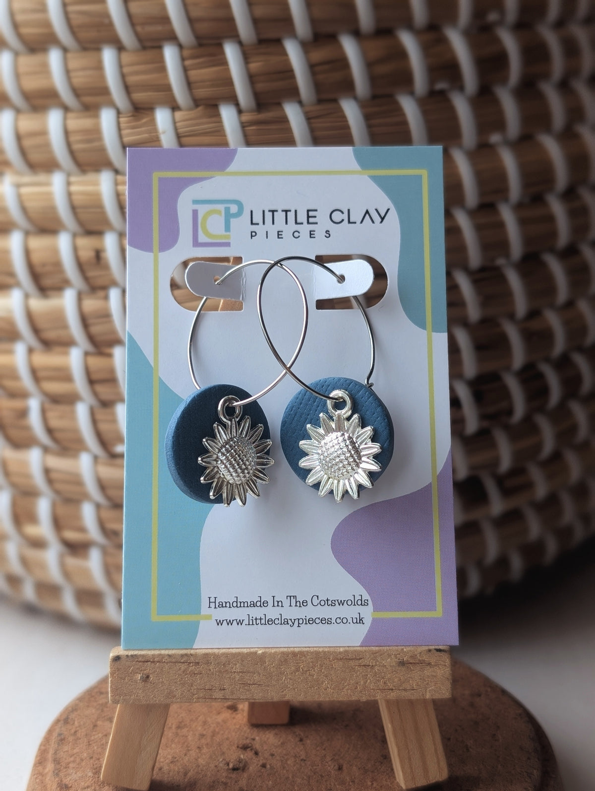 Sunflower Circle Large Hoops