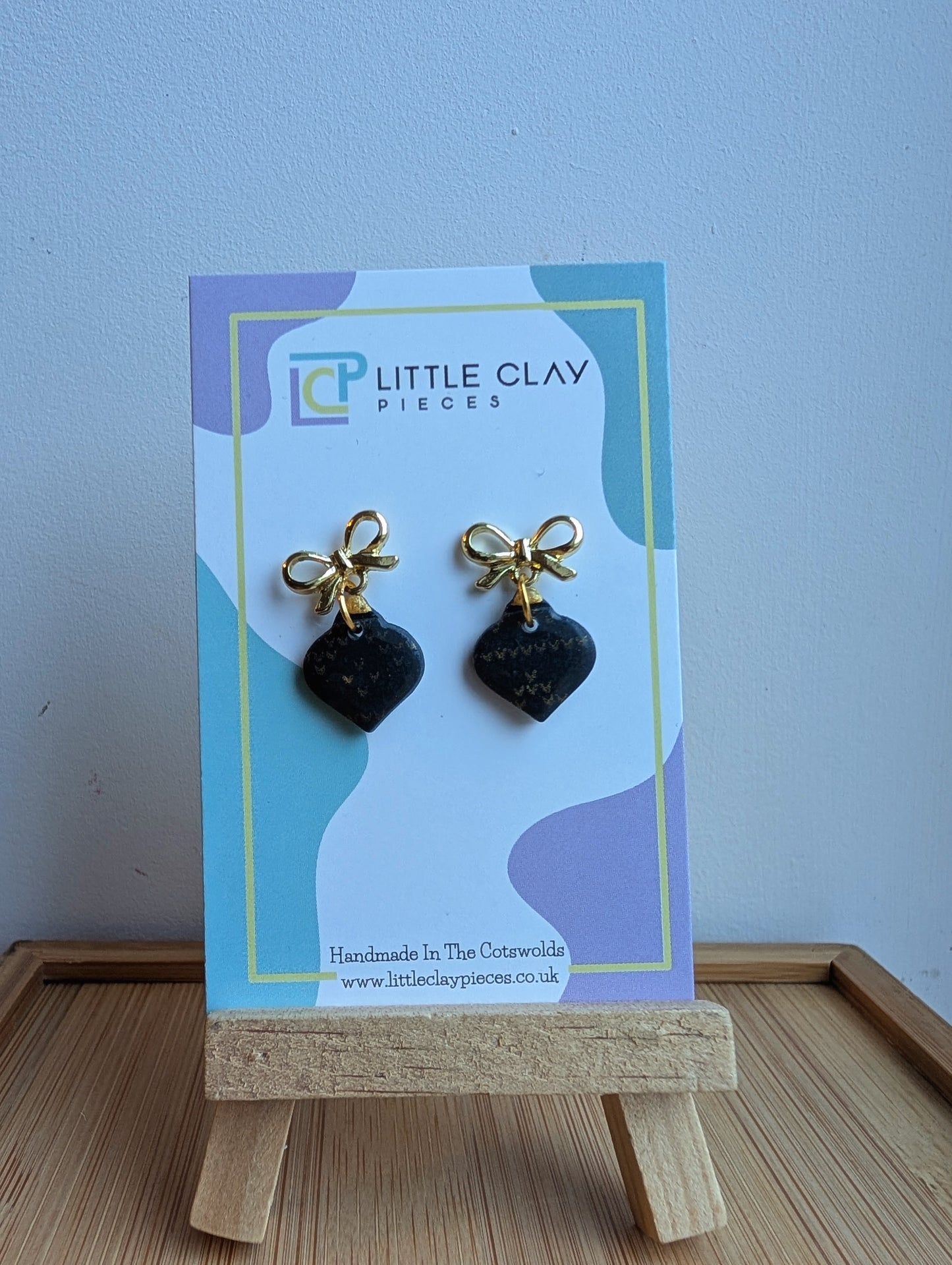 Navy and Gold Bow Baubles