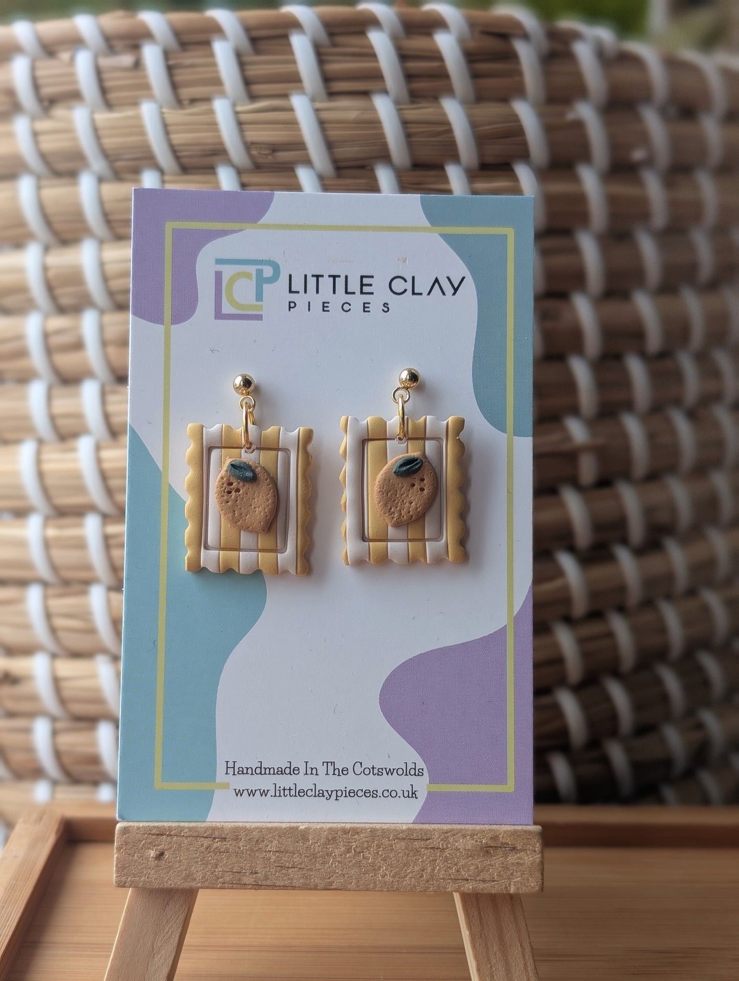 Fruit Stamp Ball Post Earrings