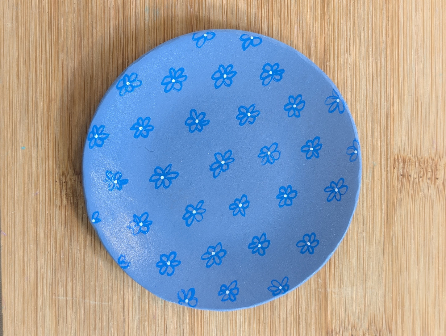 Light Blue Flower Trinket Tray