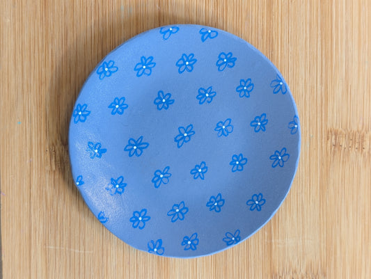 Light Blue Flower Trinket Tray