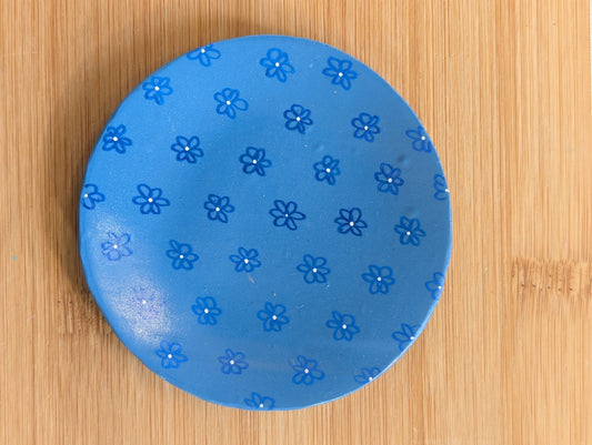 Royal Blue Flower Trinket Tray