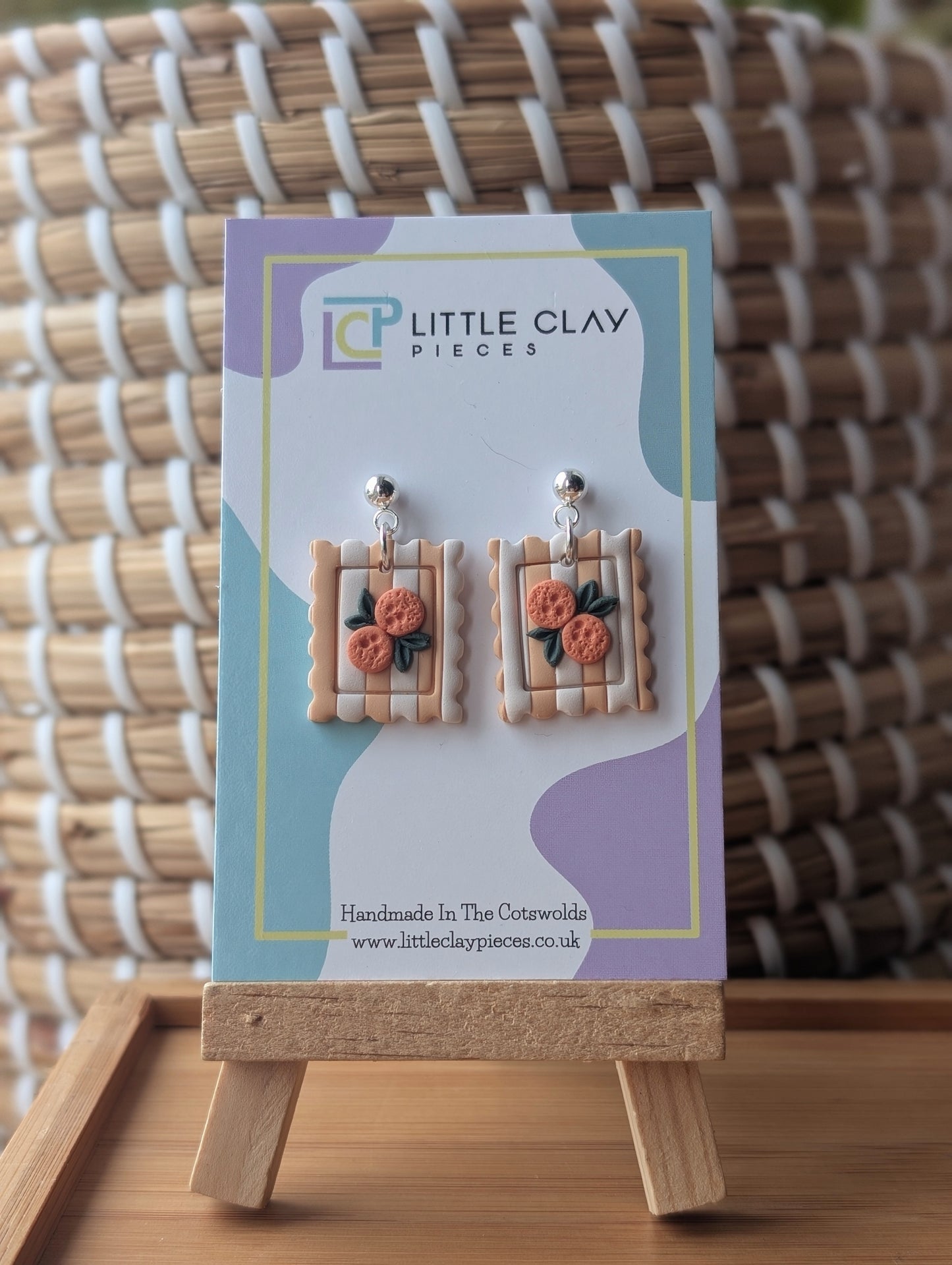 Fruit Stamp Ball Post Earrings