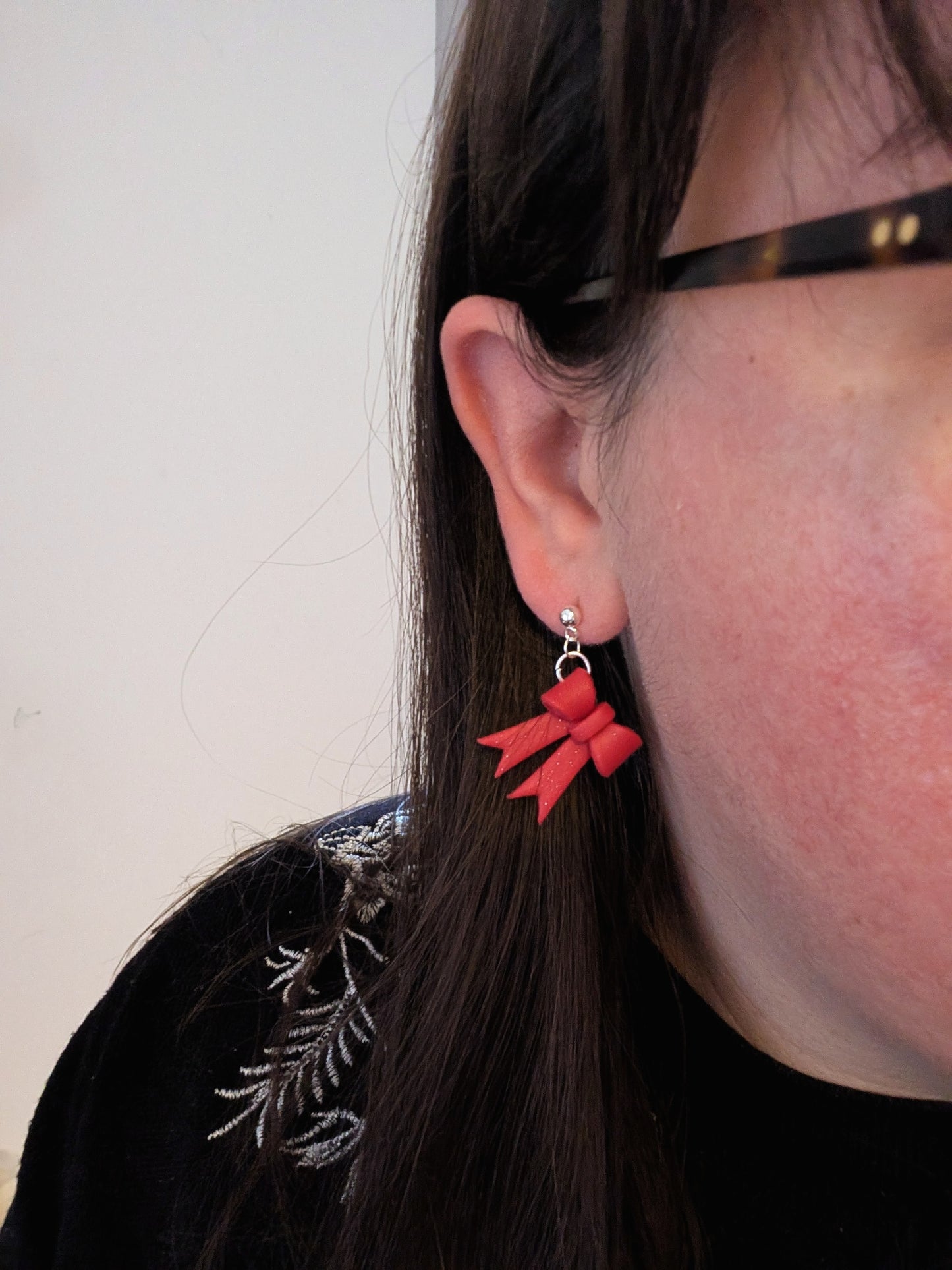 Red Glitter Christmas Bows