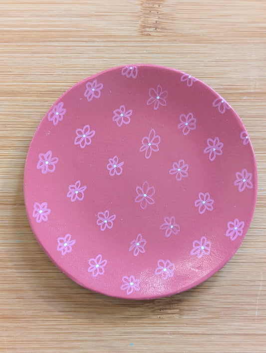 Pink Flower Trinket Tray