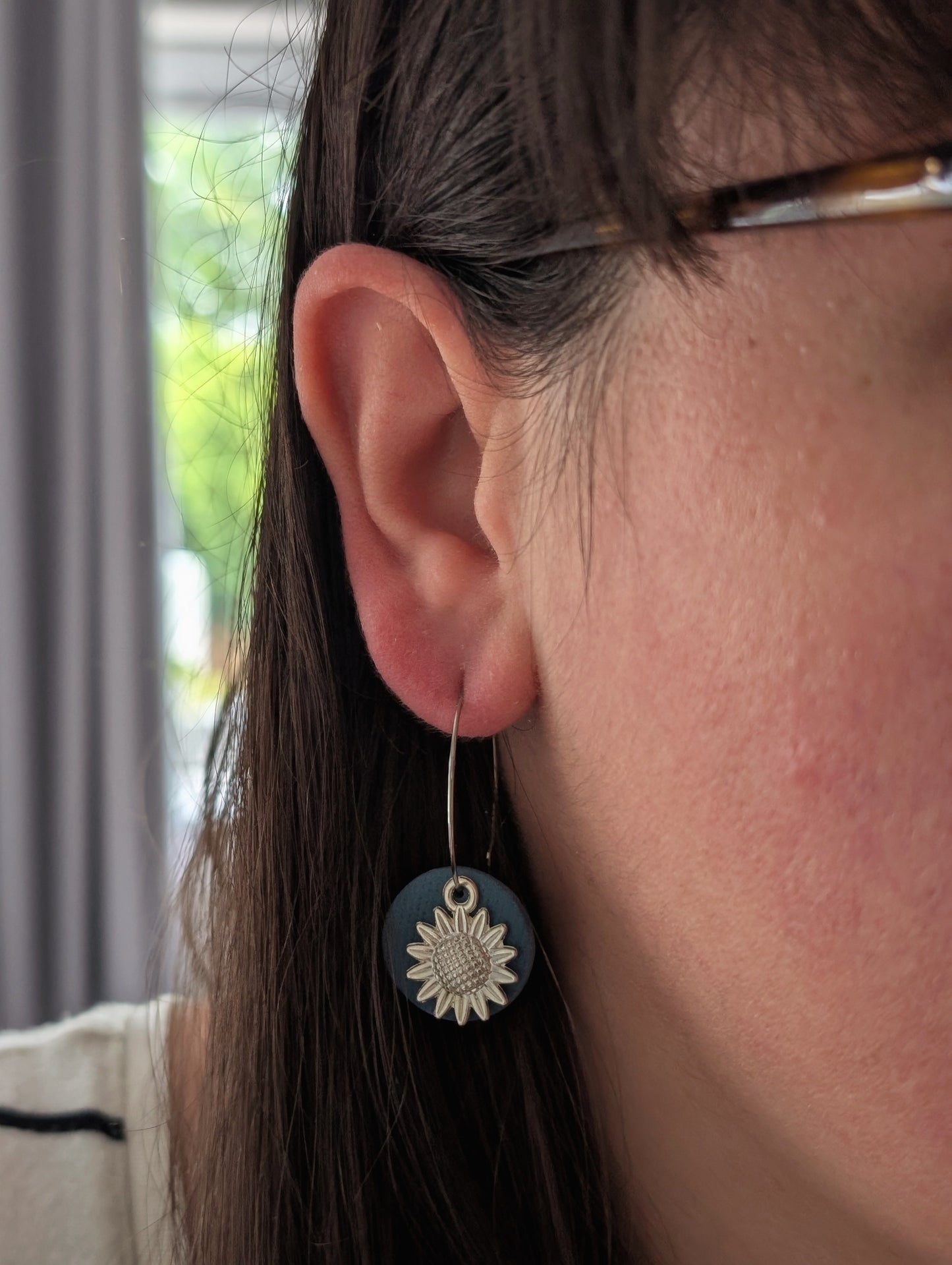 Sunflower Circle Large Hoops