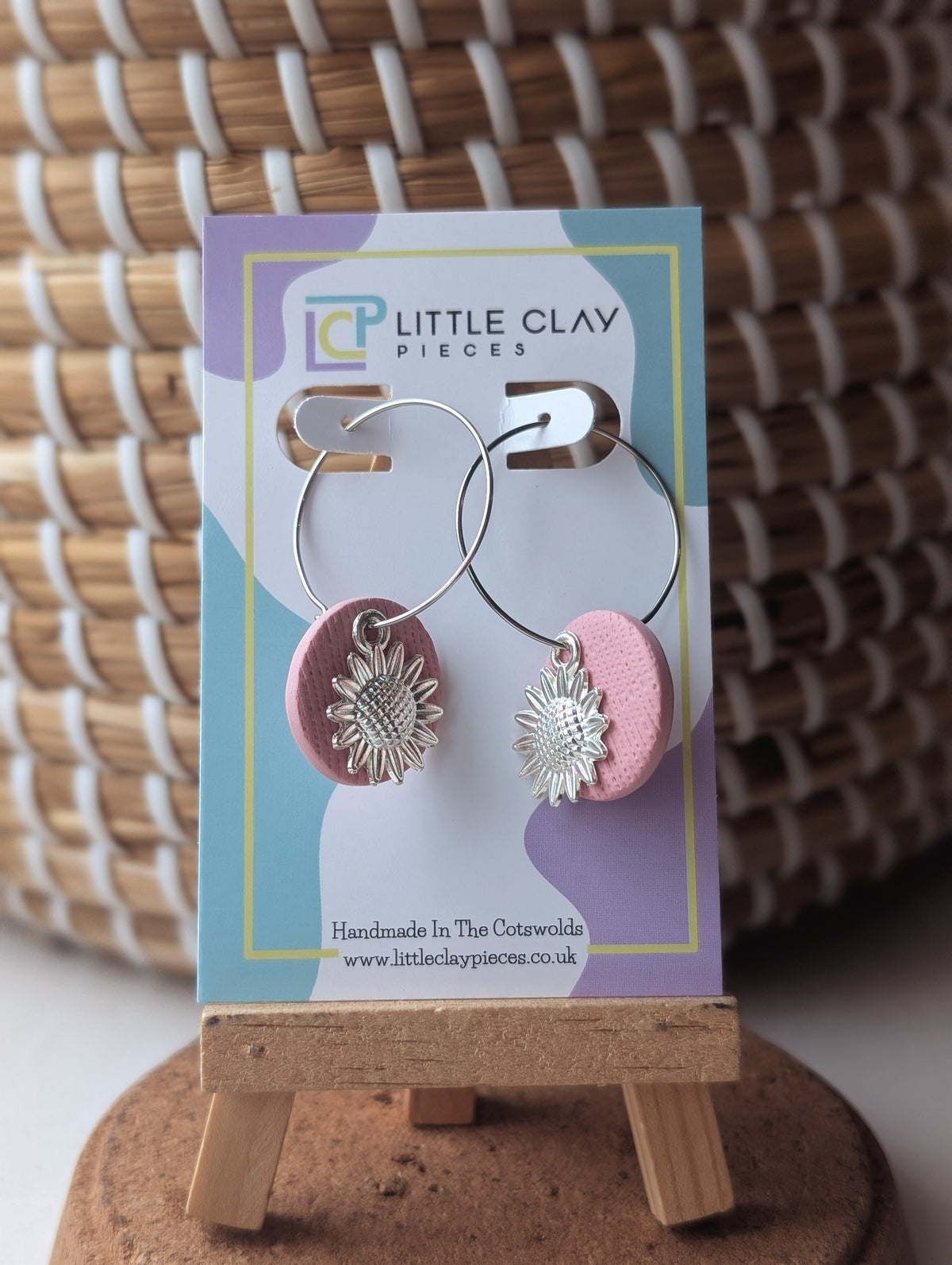 Sunflower Circle Large Hoops