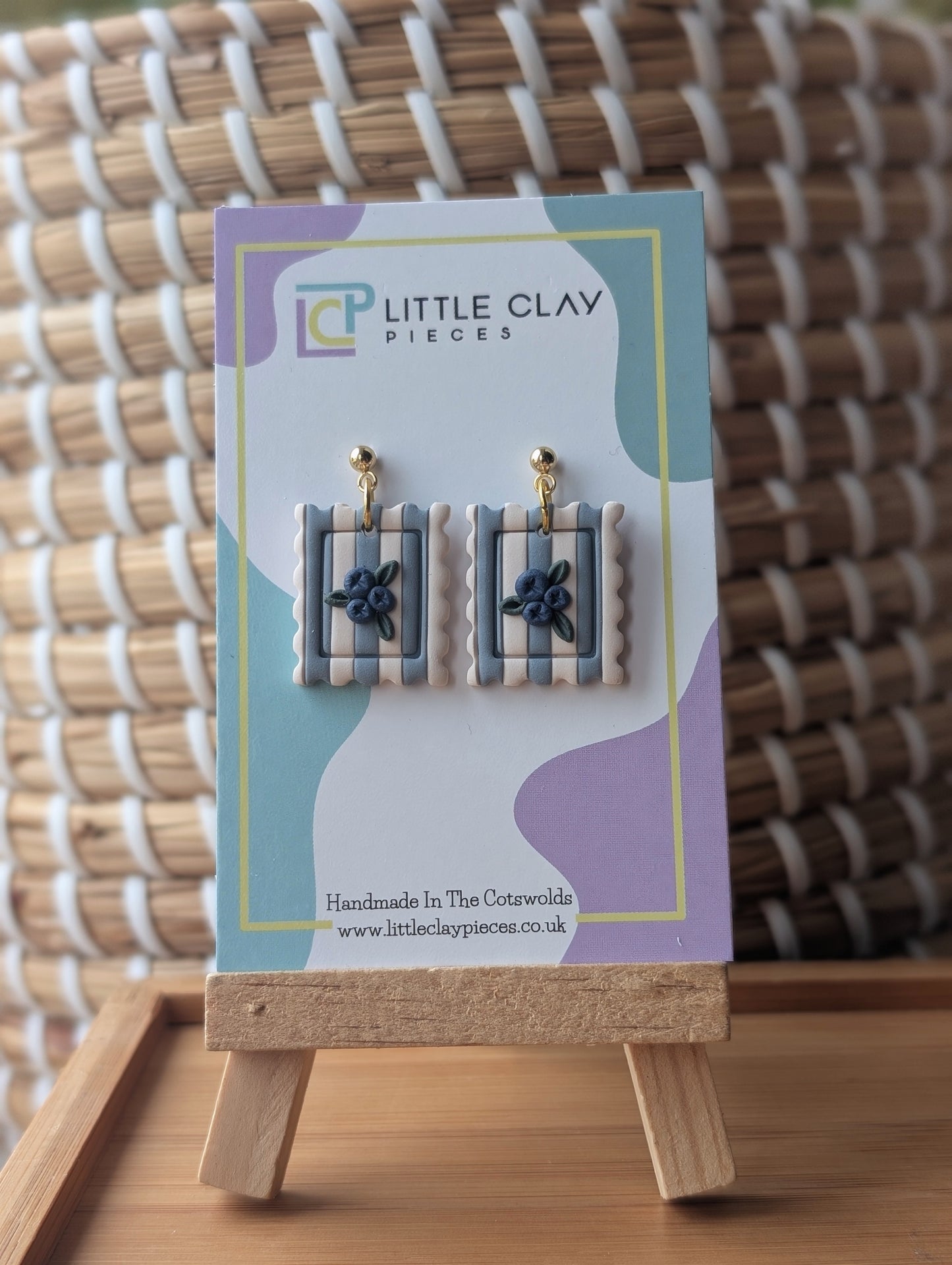 Fruit Stamp Ball Post Earrings